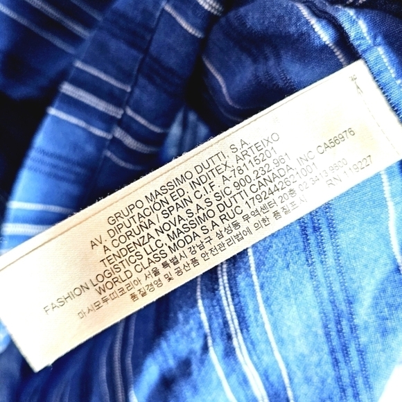 Massimo Dutti Striped Cotton Blend Embroidery Women's Blouse Size S - Picture 4 of 6